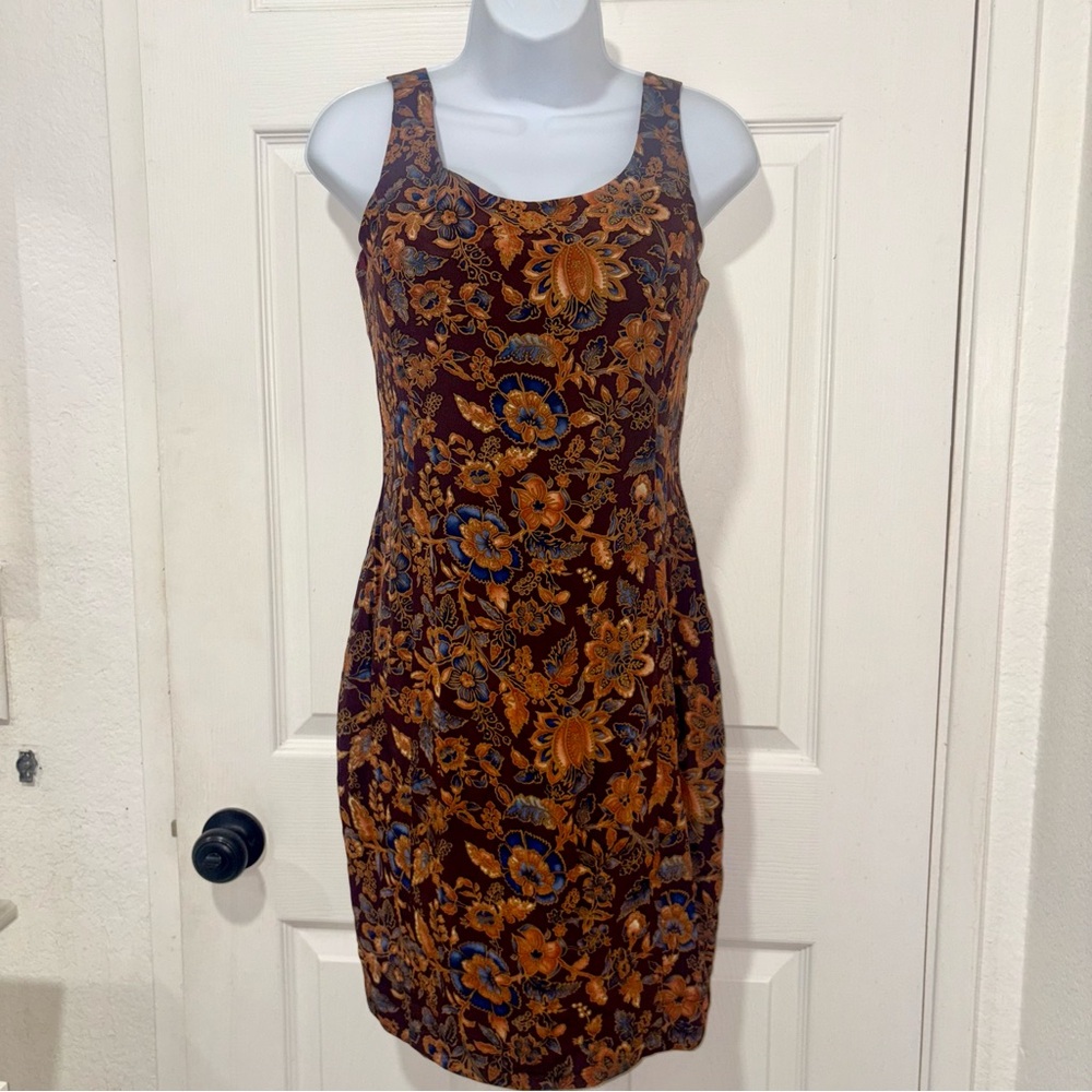 Gillian Floral Dress - Brown and Blue | size: 6